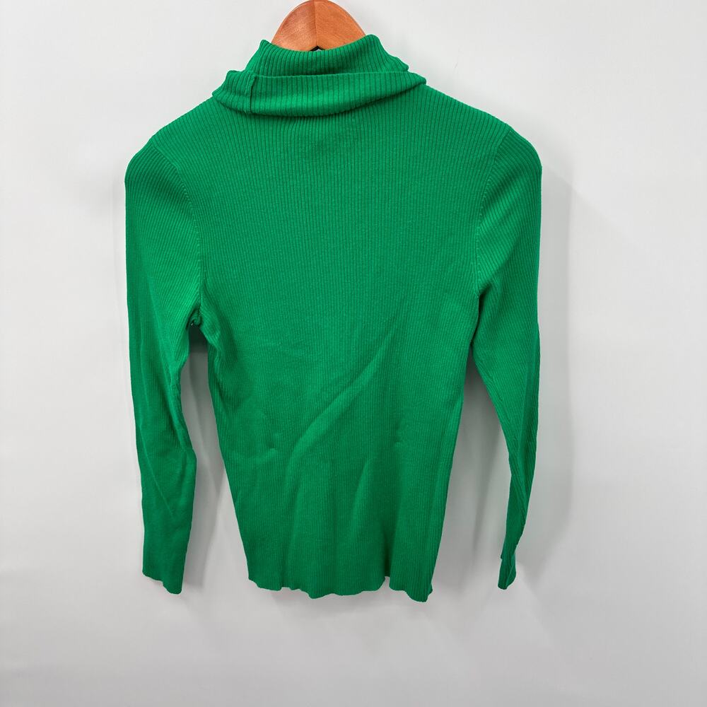 LAUREN RALPH LAUREN Green Knit Turtleneck Sweater // M - Picture 6 of 7